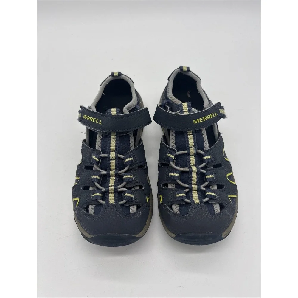 Merrell Hydro Kids Water Sandals Grey Lime Green Size 3 Youth Hiking Shoes